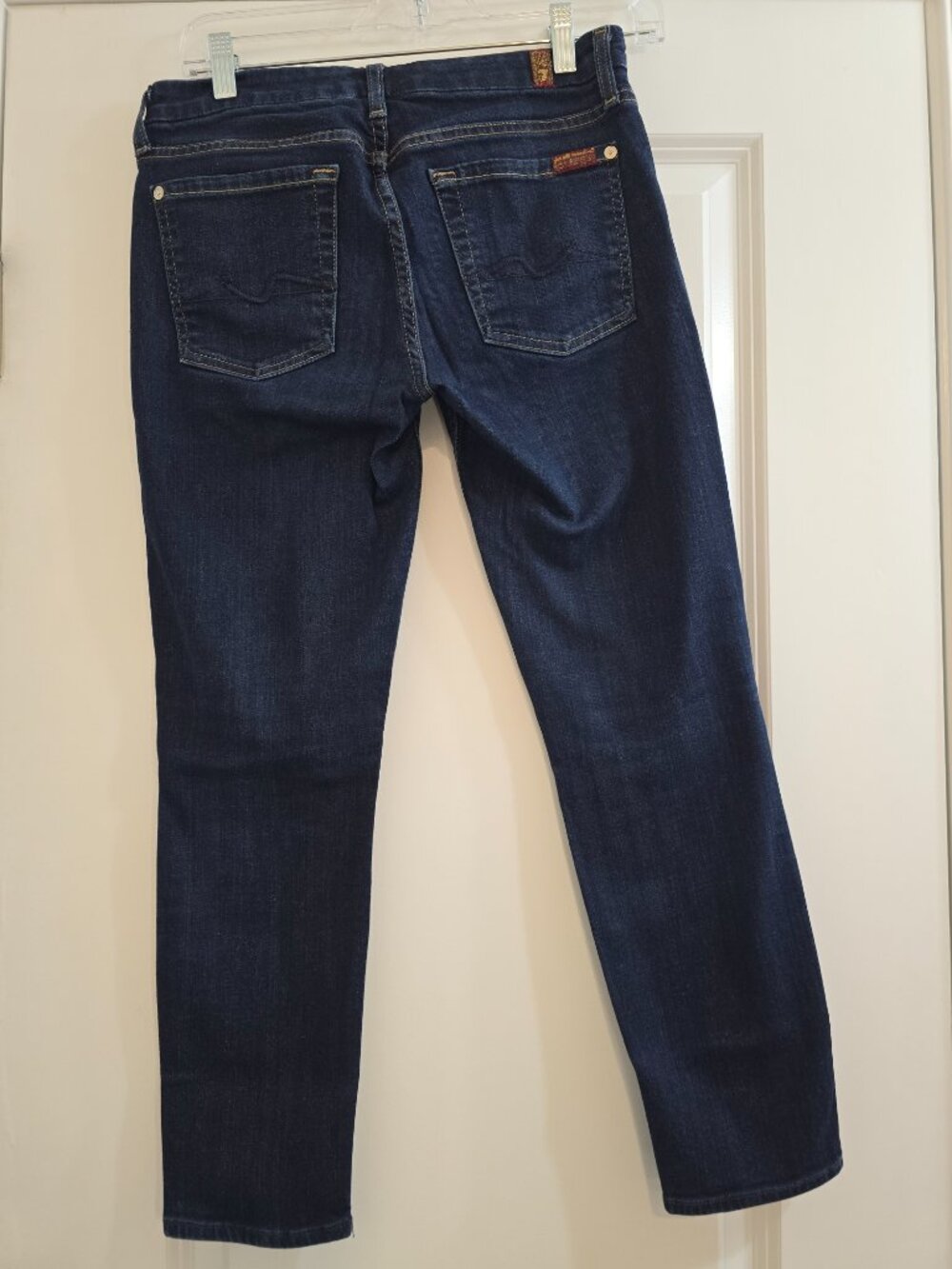 7 for All Mankind Women's Kimmie Crop - Dark Wash - Picture 4 of 8